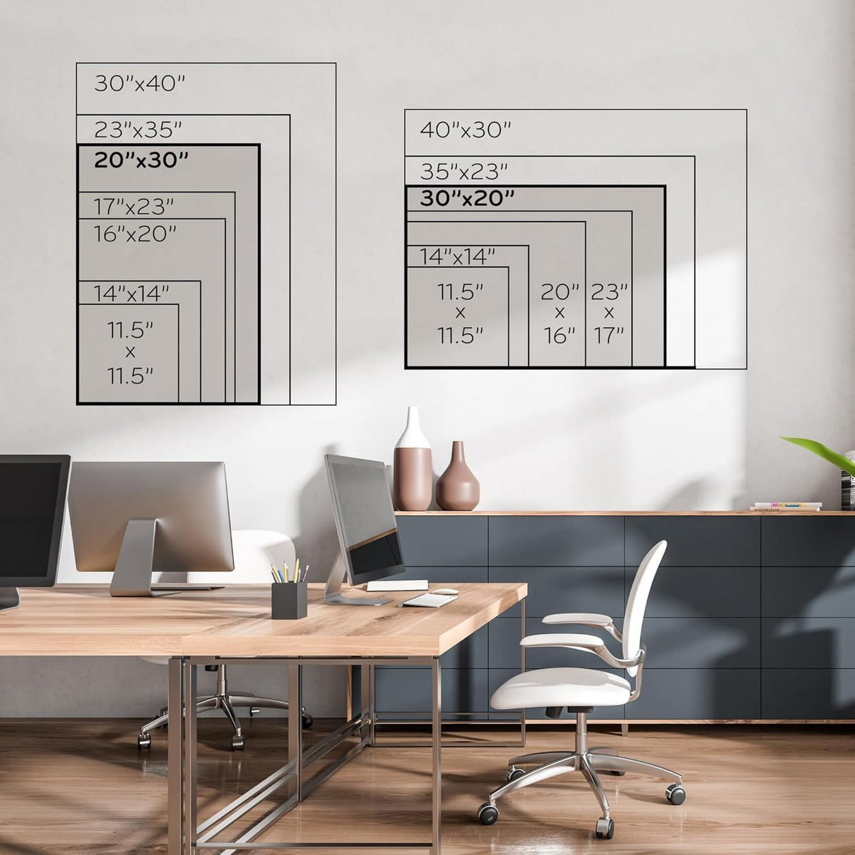Magnetic Dry Erase Calendar White Board, 30" x 20", White Wood Style Frame, Includes Magnets