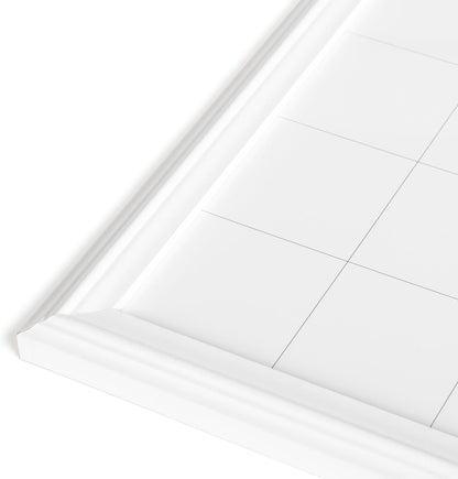 Magnetic Dry Erase Calendar White Board, 30" x 20", White Wood Style Frame, Includes Magnets