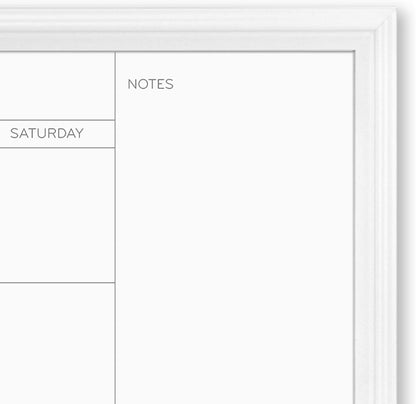 Magnetic Dry Erase Calendar White Board, 30" x 20", White Wood Style Frame, Includes Magnets