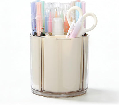 360° Rotating Pen Holder for Desk, Purple Pencil Holder with 5 Slots