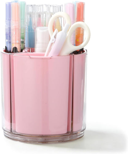 360° Rotating Pen Holder for Desk, Purple Pencil Holder with 5 Slots