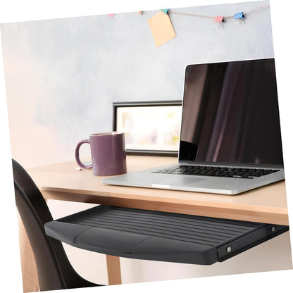 Under-Desk Keyboard Tray 20.67×9.06 in – Adjustable Slide-Out Drawer & Rotating Mouse Platform, Ergonomic Wrist Relief, Hidden Storage for Home Office & Gaming Desks