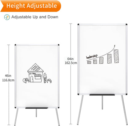 Whiteboard Easel, 36 x 24 Inches, Portable Tripod Dry Erase Board