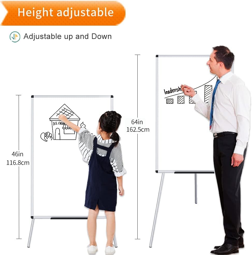 Whiteboard Easel, 36 x 24 Inches, Portable Tripod Dry Erase Board