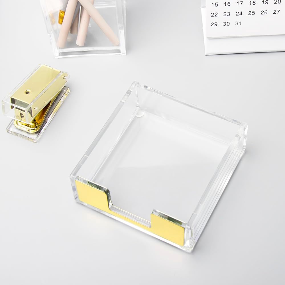 Gold Sticky Note Holder Memo Note Pad Holder Dispenser
