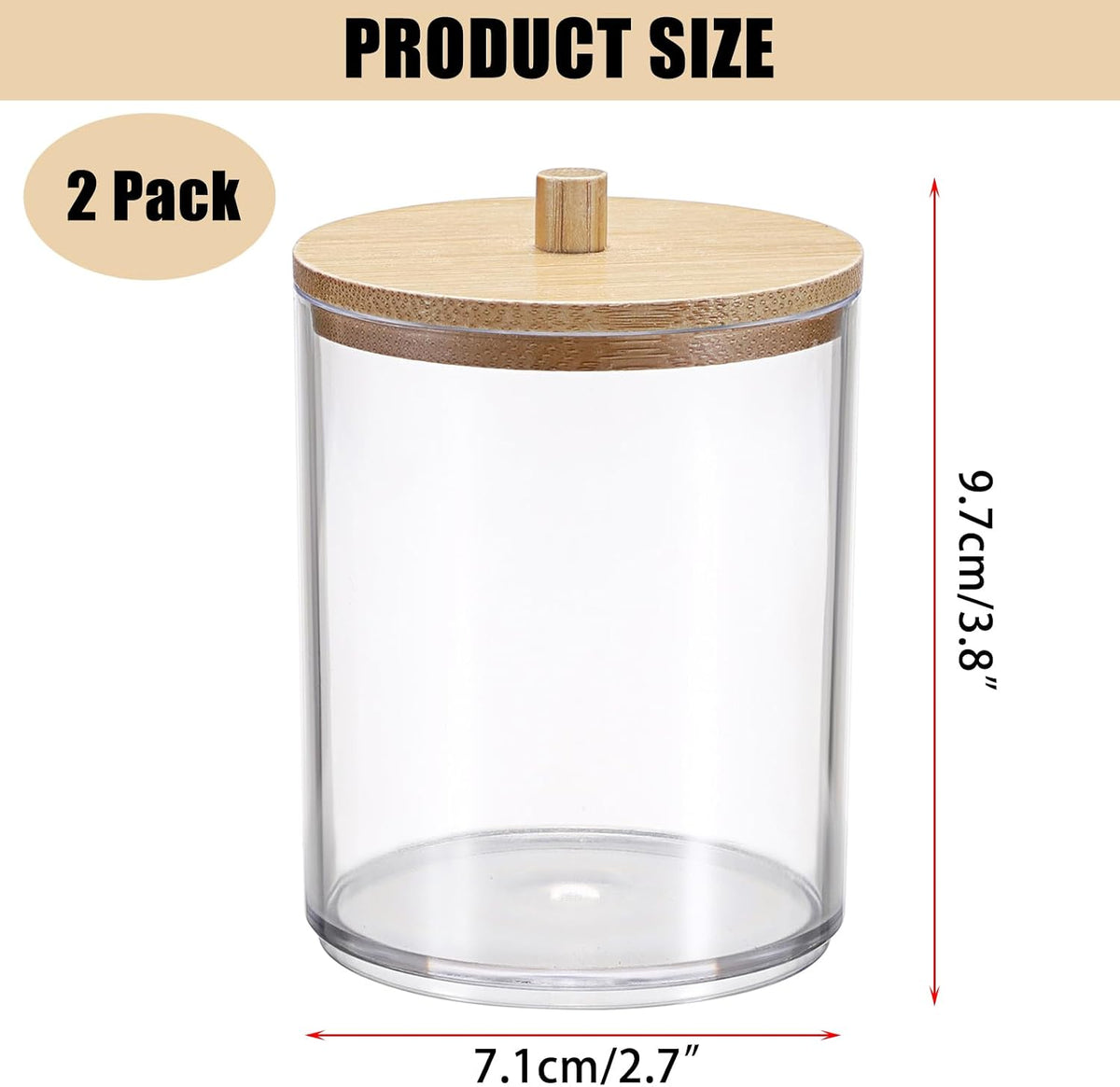 Stackable Paper Clip Holder with Bamboo Lid 2-Layer Paperclip Box