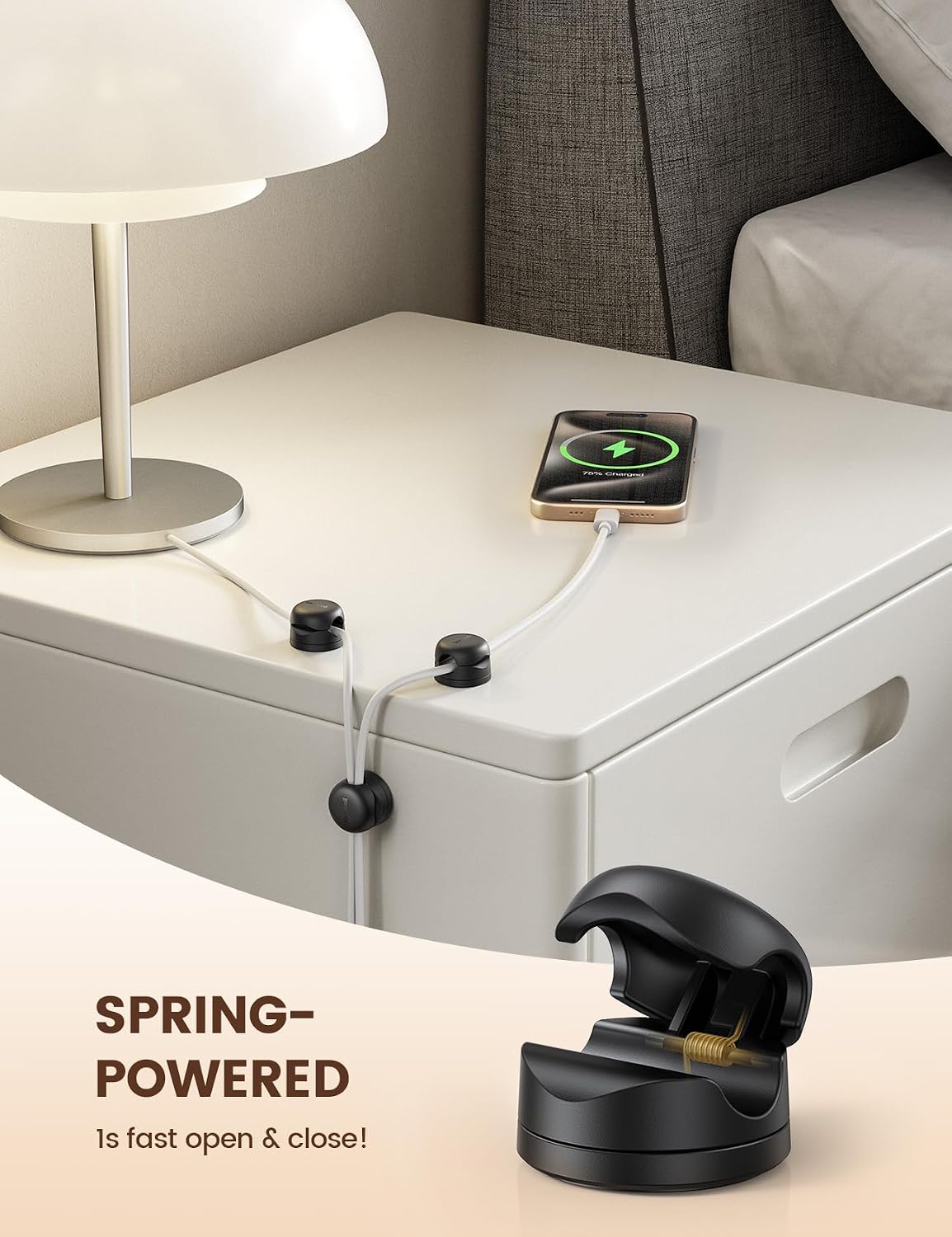Rotatable Cord Organizer, 1s Lock Spring Cable Holder Clips