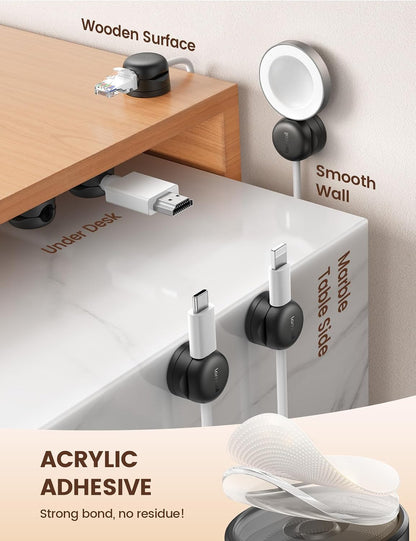 Rotatable Cord Organizer, 1s Lock Spring Cable Holder Clips