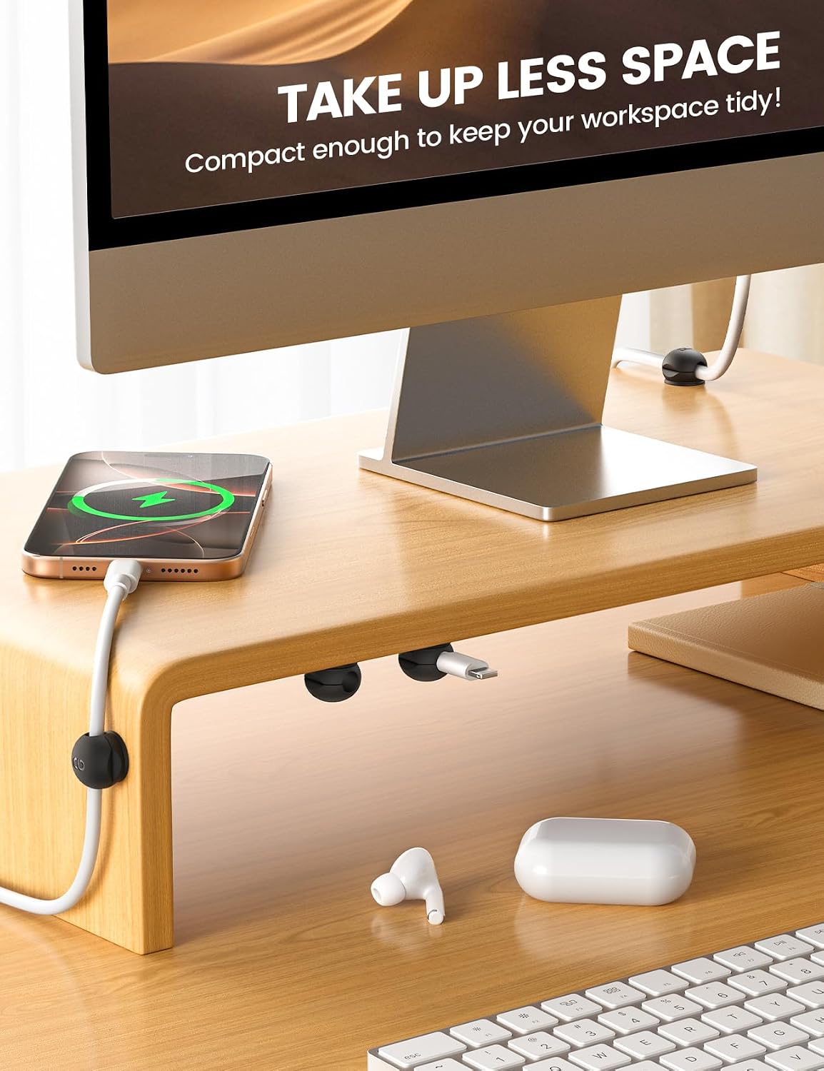 Rotatable Cord Organizer, 1s Lock Spring Cable Holder Clips