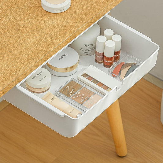 Under Desk Drawer for Stationery, Adhesive Slide Out, Large