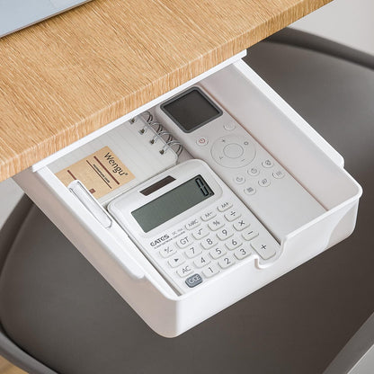 Under Desk Drawer for Stationery, Adhesive Slide Out, Large