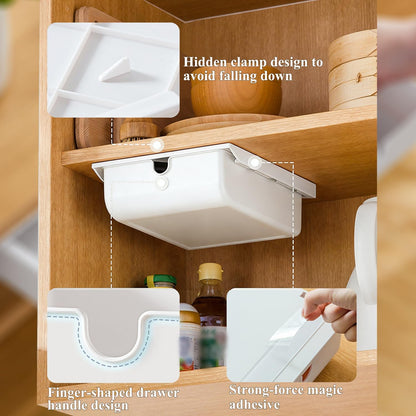 Under Desk Drawer for Stationery, Adhesive Slide Out, Large
