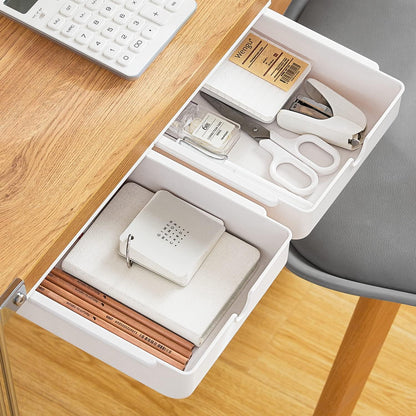 Under Desk Drawer for Stationery, Adhesive Slide Out, Large