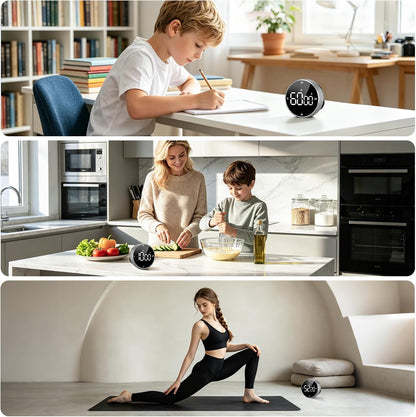 Digital Kitchen Timer, Magnetic Visual Timer with Large LED Display