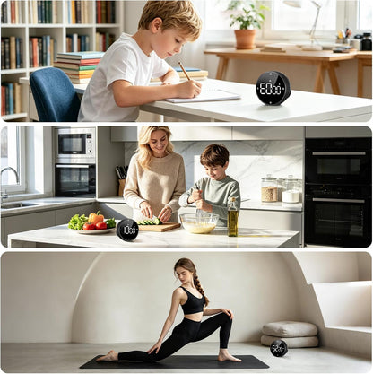 Digital Kitchen Timer, Magnetic Visual Timer with Large LED Display