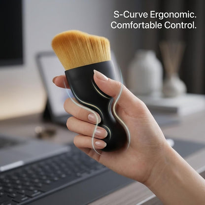 Soft Keyboard Cleaning Brush, Anti-Shedding High-Density Bristles with Wider Coverage, Shatterproof S-Curve Handle Car Detailing Dust Tool for PC, Laptop and Electronics (2 Packs)