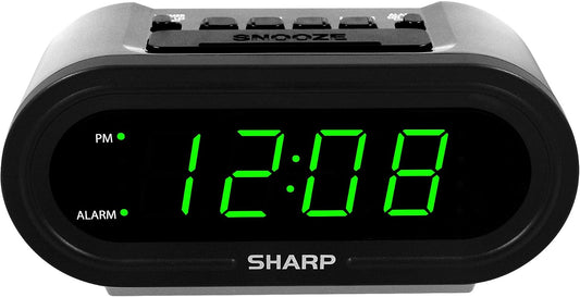 AccuSet Self-Setting Alarm Clock with Auto DST, Green LED
