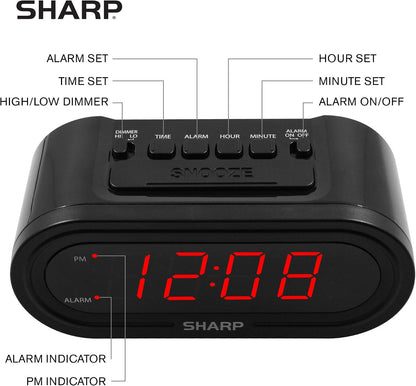 AccuSet Self-Setting Alarm Clock with Auto DST, Green LED