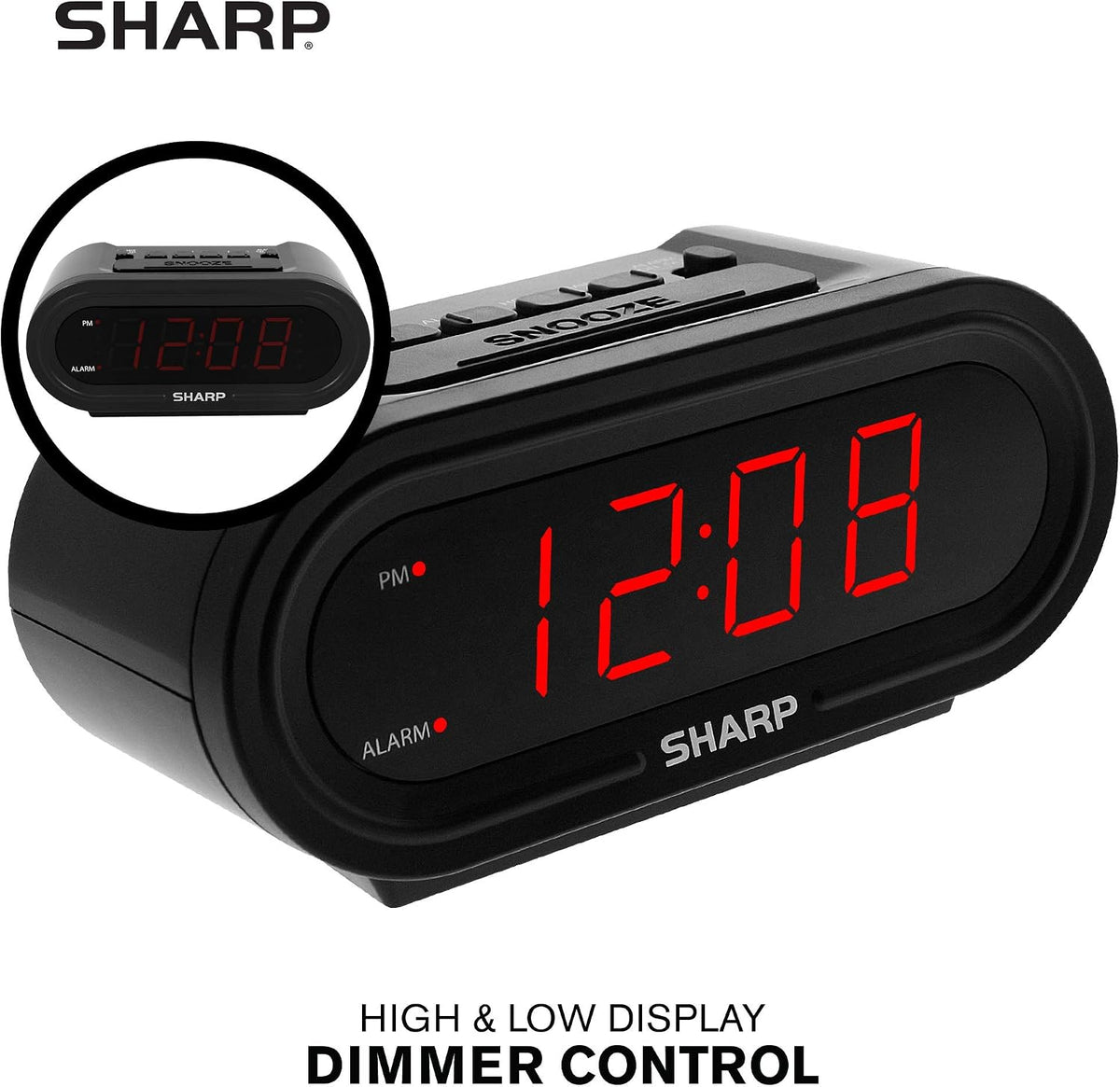 AccuSet Self-Setting Alarm Clock with Auto DST, Green LED