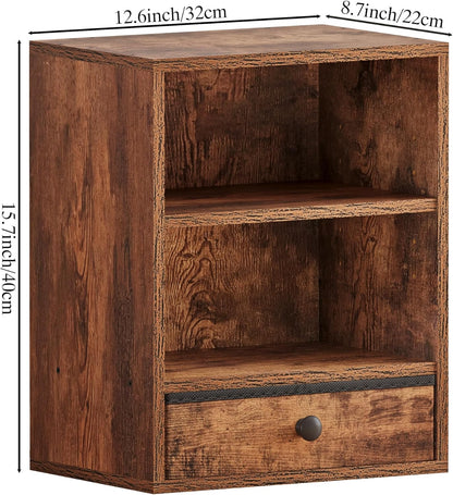 Clamp-on Under Desk Storage Shelves with Height Adjustable & Drawer