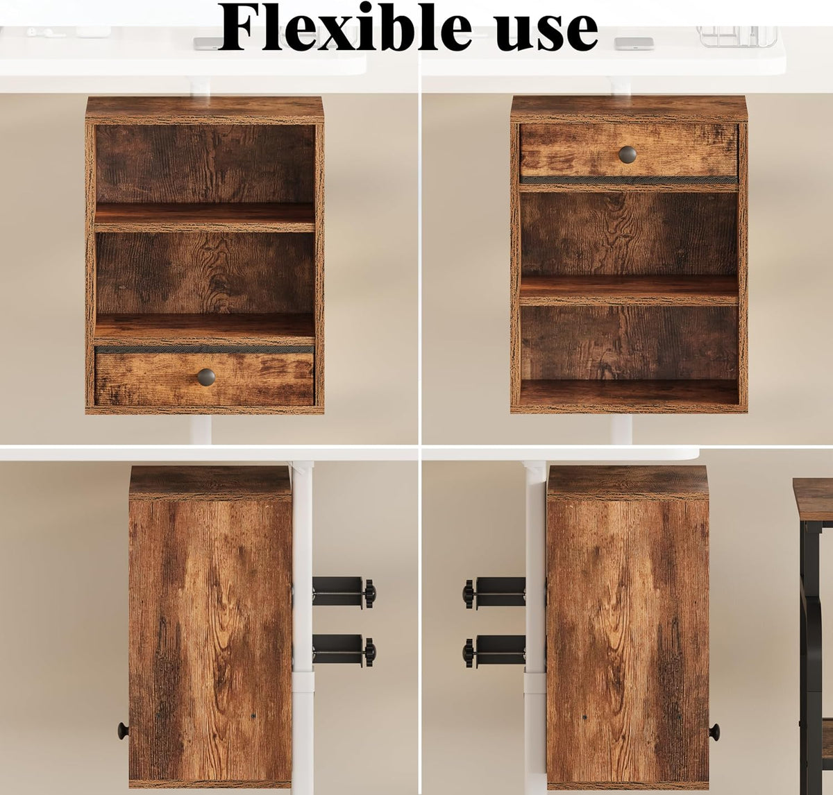 Clamp-on Under Desk Storage Shelves with Height Adjustable & Drawer