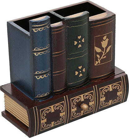 MyGift Decorative Desk Organizer Pen and Pencil Holder with Storage Drawer