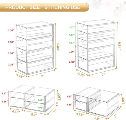 caktraie Acrylic16-Drawer Storage & Makeup Organizer for Desk