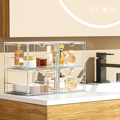 caktraie Acrylic16-Drawer Storage & Makeup Organizer for Desk