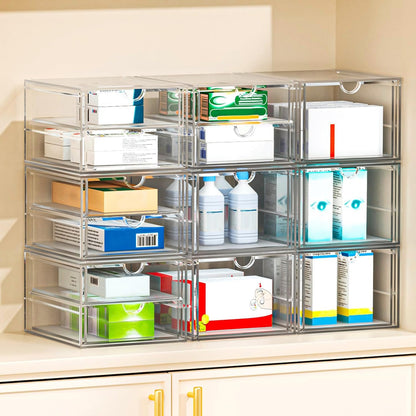 caktraie Acrylic16-Drawer Storage & Makeup Organizer for Desk