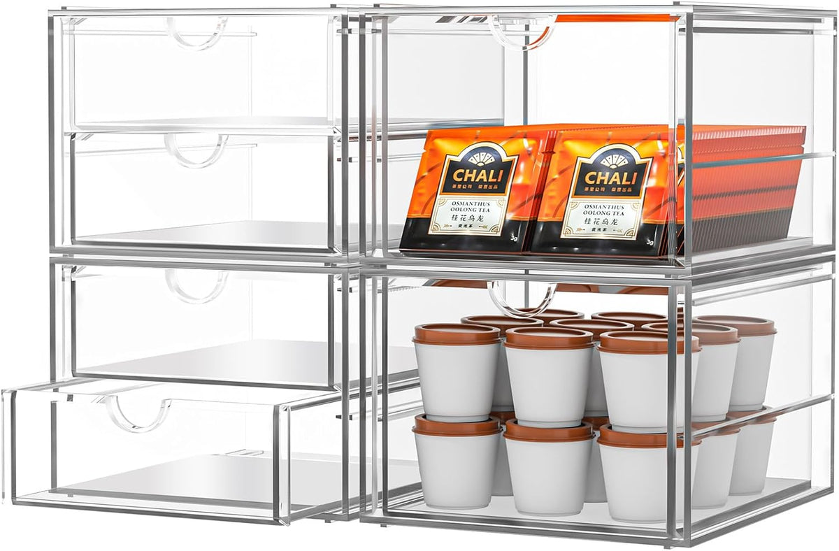 caktraie Acrylic16-Drawer Storage & Makeup Organizer for Desk
