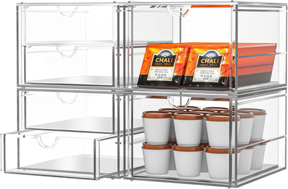 caktraie Acrylic16-Drawer Storage & Makeup Organizer for Desk