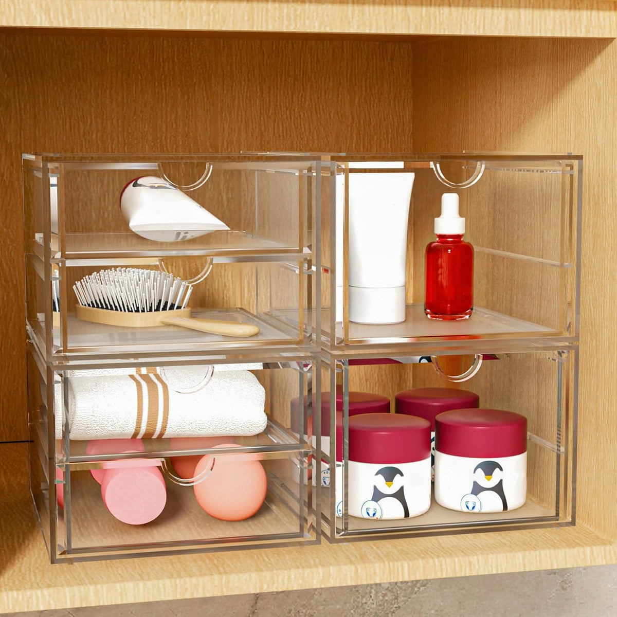 caktraie Acrylic16-Drawer Storage & Makeup Organizer for Desk