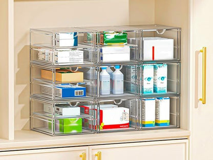 caktraie Acrylic16-Drawer Storage & Makeup Organizer for Desk