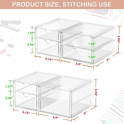 caktraie Acrylic16-Drawer Storage & Makeup Organizer for Desk