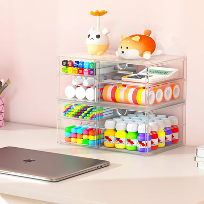 caktraie Acrylic16-Drawer Storage & Makeup Organizer for Desk