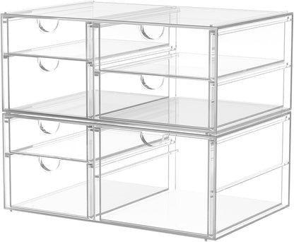 caktraie Acrylic16-Drawer Storage & Makeup Organizer for Desk