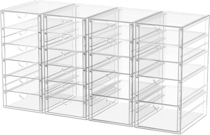 caktraie Acrylic16-Drawer Storage & Makeup Organizer for Desk