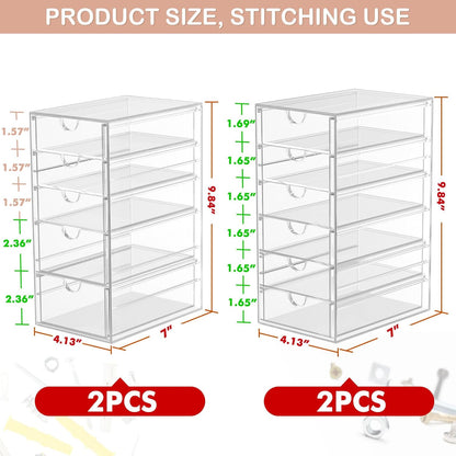 caktraie Acrylic16-Drawer Storage & Makeup Organizer for Desk