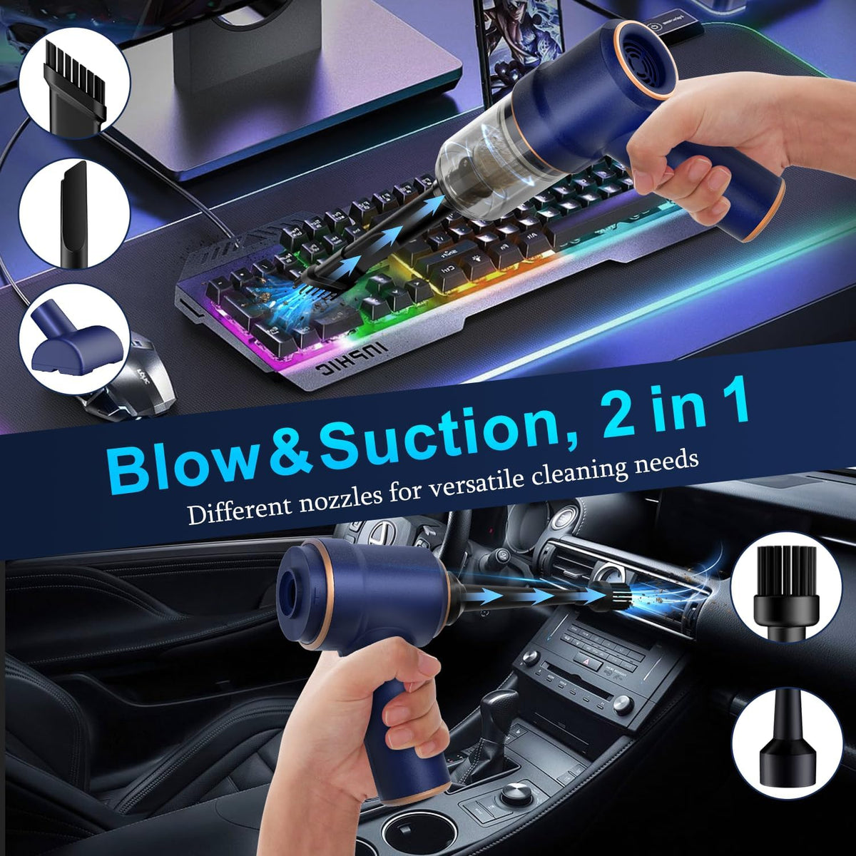Handheld Car Vacuum Cleaner, Hand Held Vacuum Cleaner and Air Duster