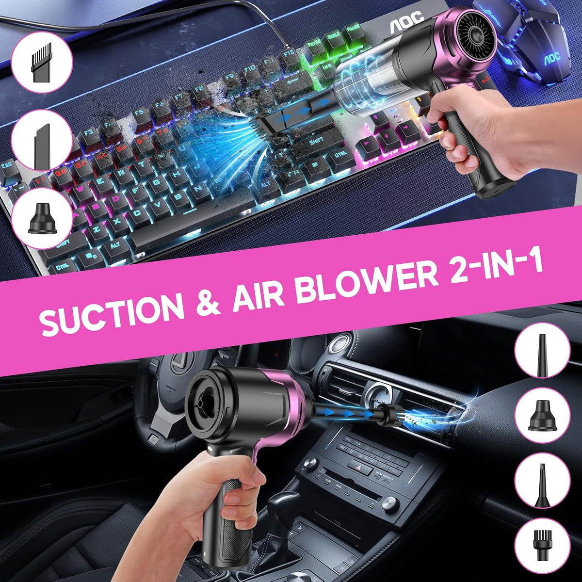 Handheld Car Vacuum Cleaner, Hand Held Vacuum Cleaner and Air Duster