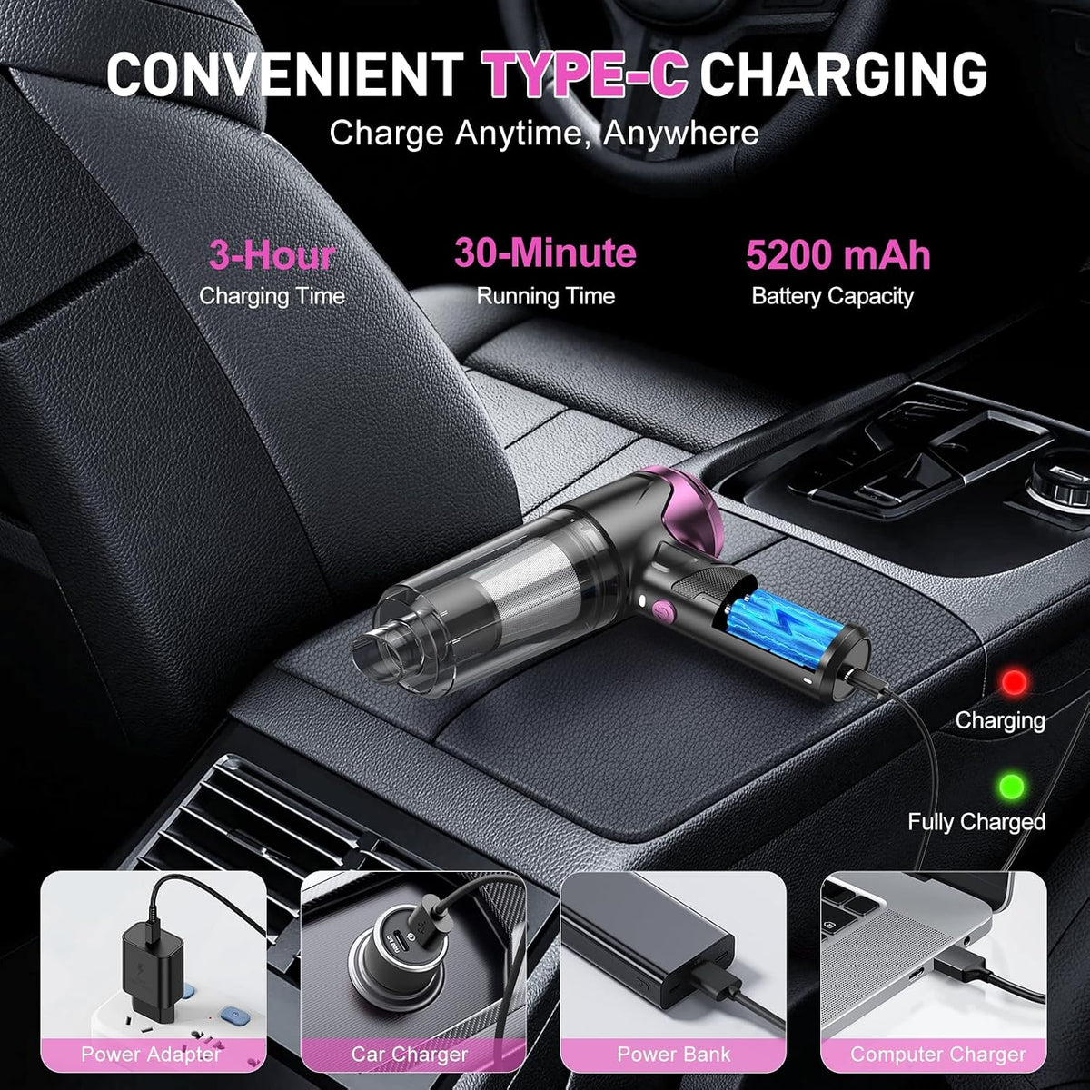 Handheld Car Vacuum Cleaner, Hand Held Vacuum Cleaner and Air Duster