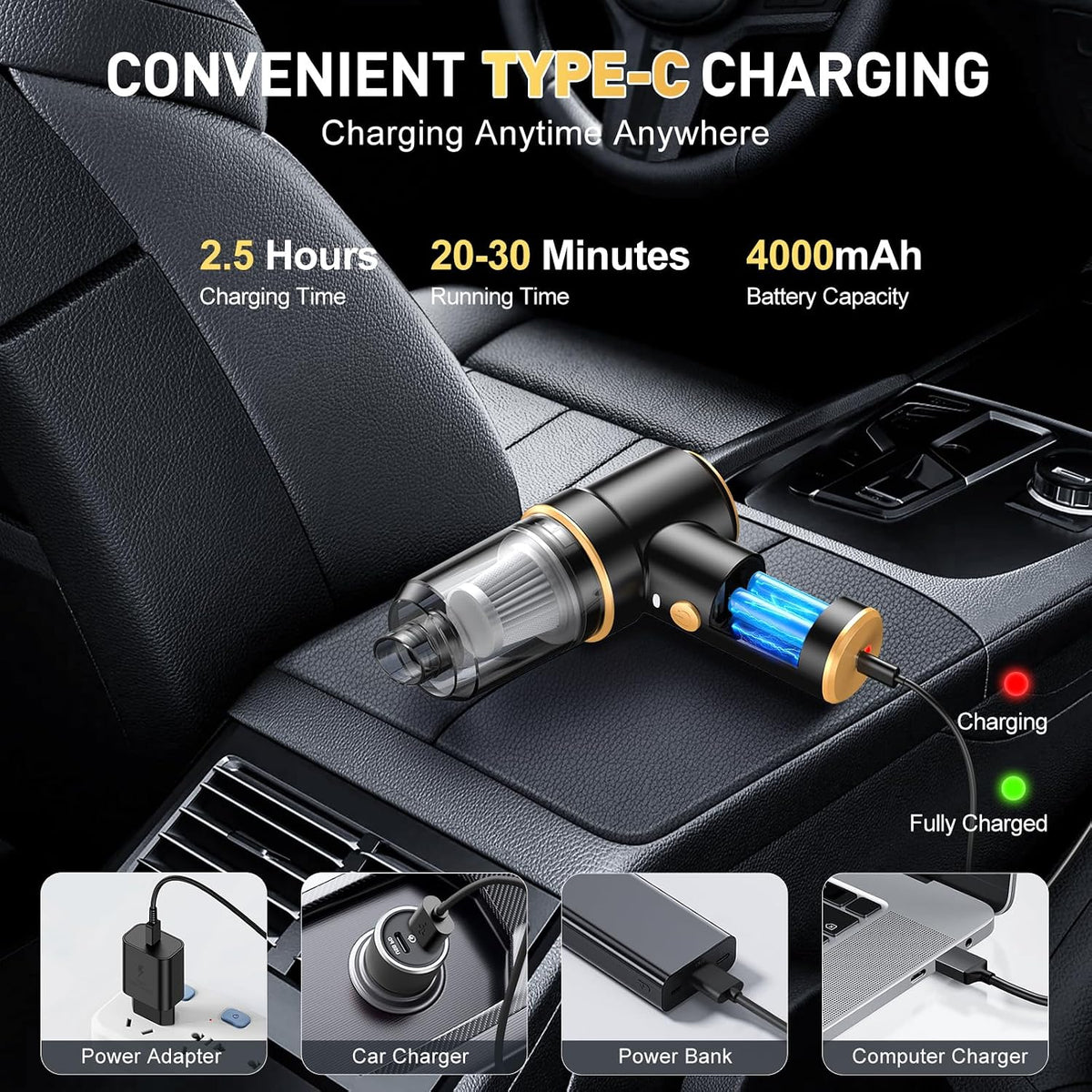 Handheld Car Vacuum Cleaner, Hand Held Vacuum Cleaner and Air Duster