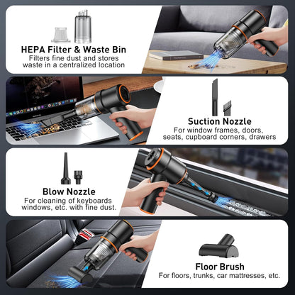 Handheld Car Vacuum Cleaner, Hand Held Vacuum Cleaner and Air Duster