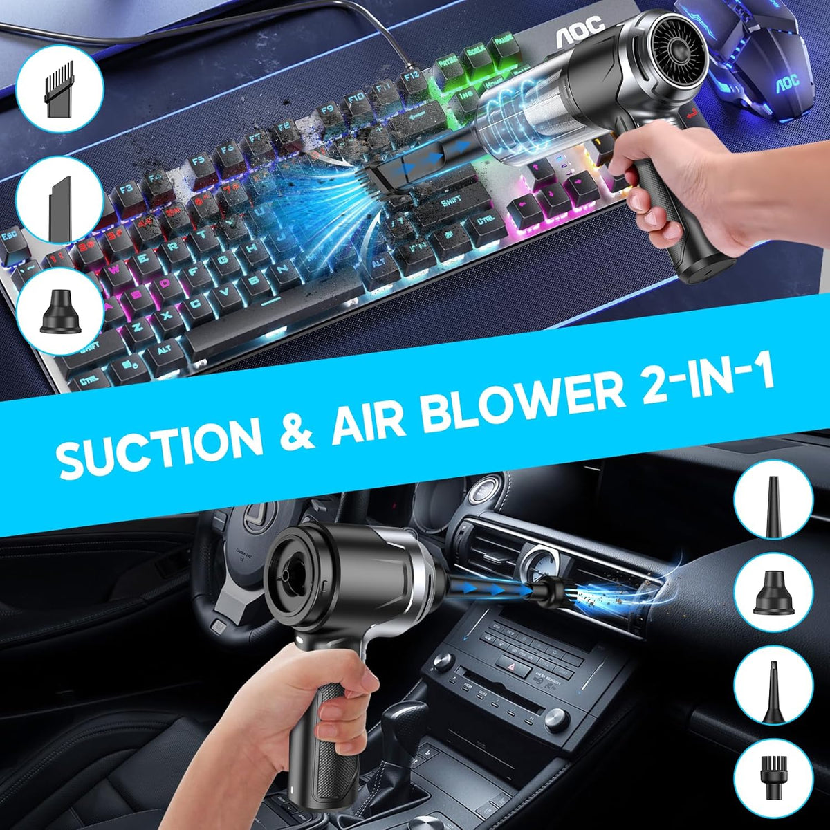 Handheld Car Vacuum Cleaner, Hand Held Vacuum Cleaner and Air Duster