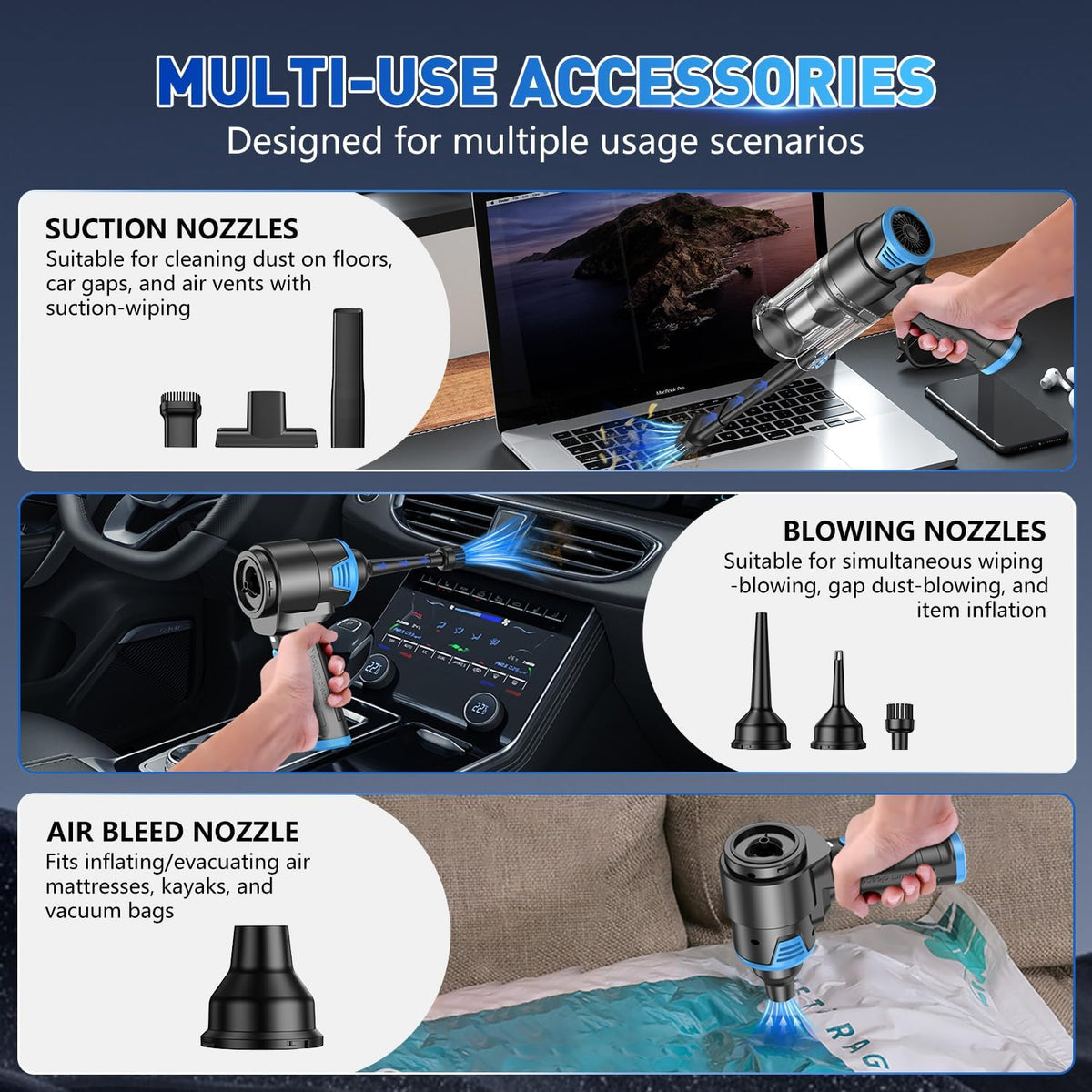 Handheld Car Vacuum Cleaner, Hand Held Vacuum Cleaner and Air Duster