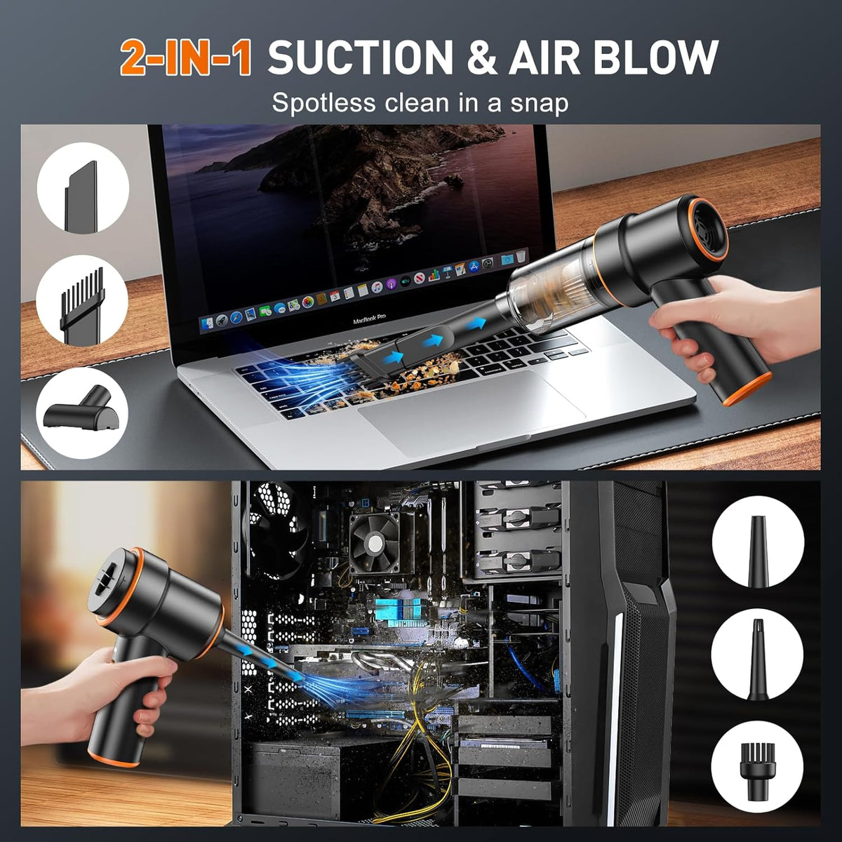 Handheld Car Vacuum Cleaner, Hand Held Vacuum Cleaner and Air Duster