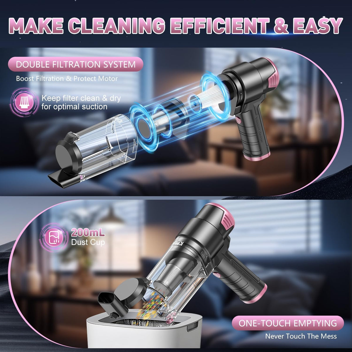 Handheld Car Vacuum Cleaner, Hand Held Vacuum Cleaner and Air Duster