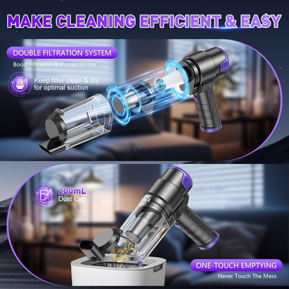 Handheld Car Vacuum Cleaner, Hand Held Vacuum Cleaner and Air Duster