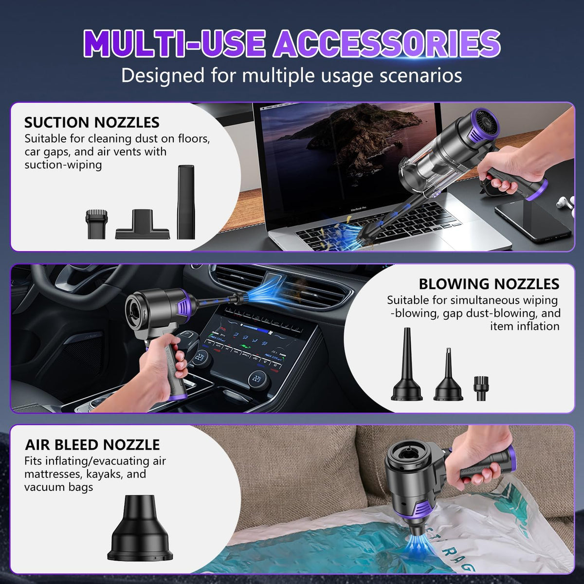 Handheld Car Vacuum Cleaner, Hand Held Vacuum Cleaner and Air Duster
