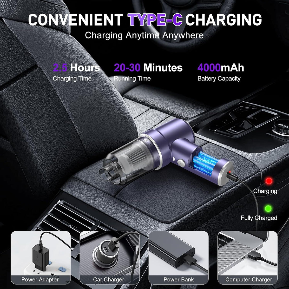 Handheld Car Vacuum Cleaner, Hand Held Vacuum Cleaner and Air Duster